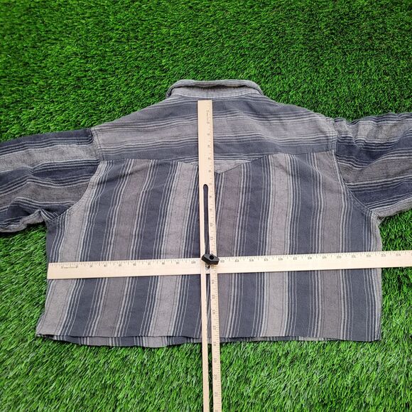 Wrangler Cropped Snap Button Shirt Womens XL 23x18 Gray - Picture 6 of 12